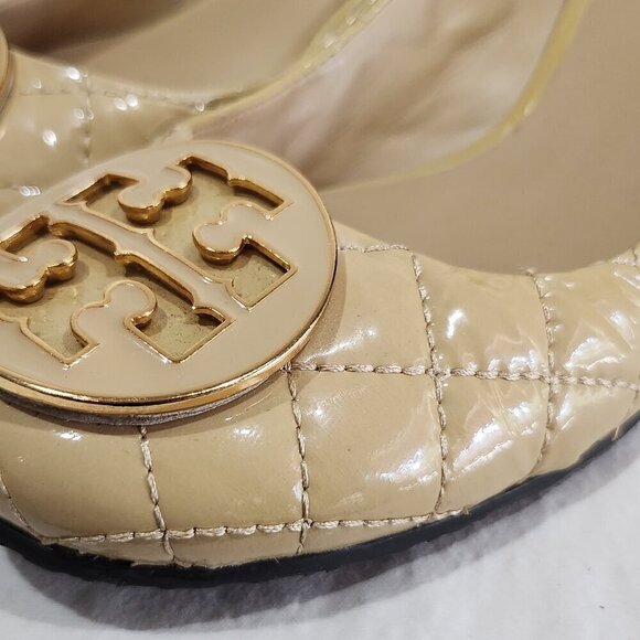 Tory Burch Maggie Quilted Paten Pumps 7M - Picture 4 of 7